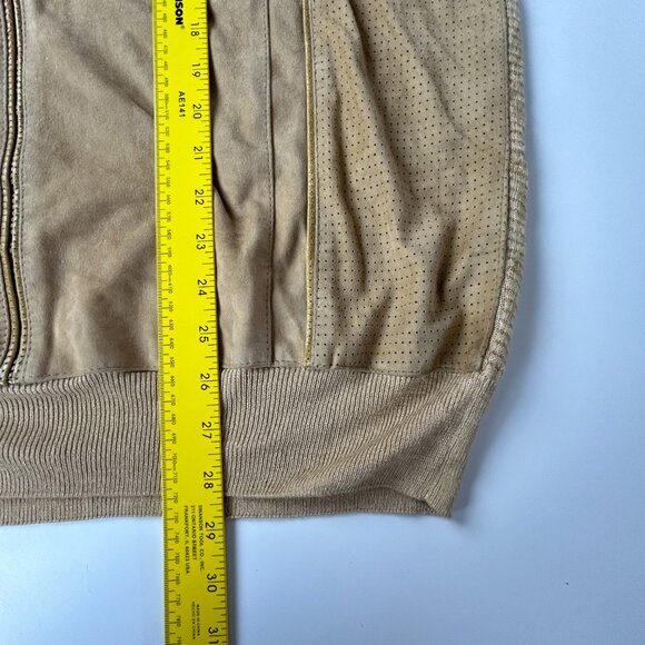 Umberto Bilancioni Sweater Men 52 Linen Blend Leather Pullover Italy Vintage Top - Picture 10 of 16